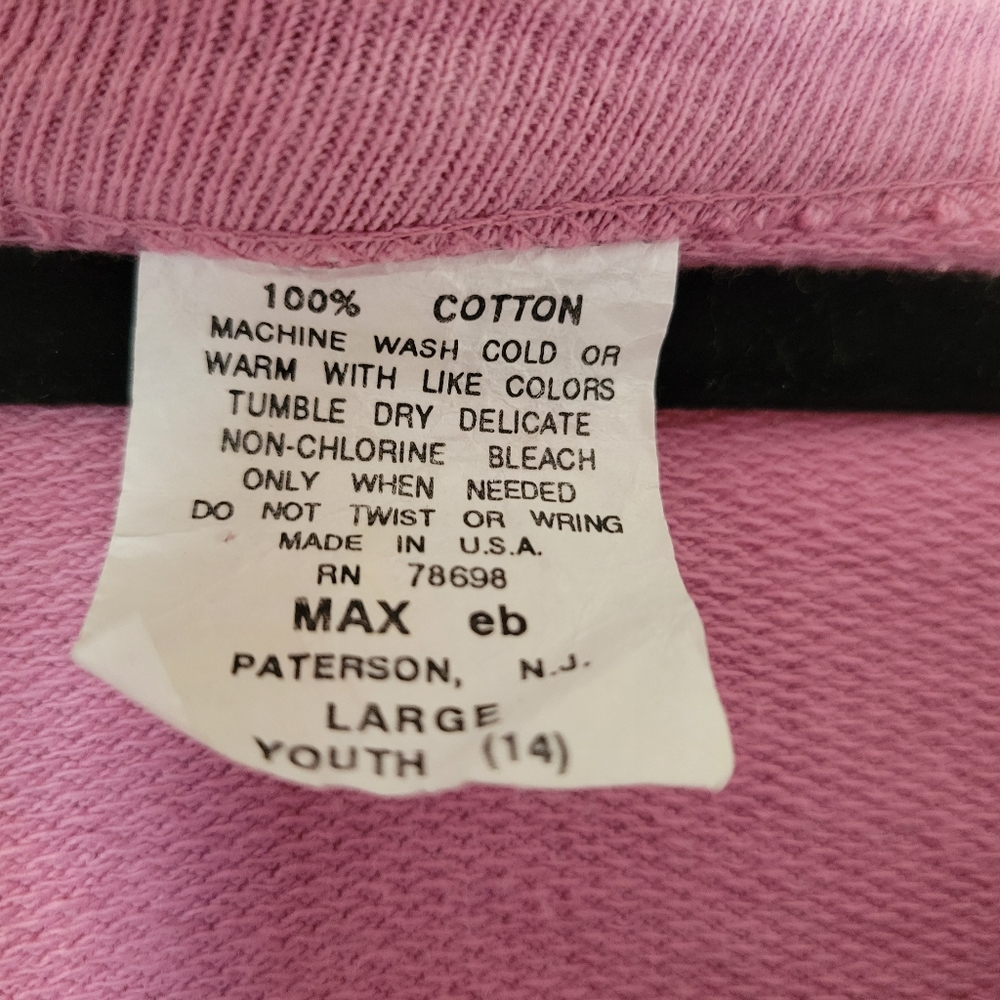 Handpainted Button Down Sweatshirt Dusty Rose w/Painted Florals Youth Sz 14/Lg - Picture 6 of 9